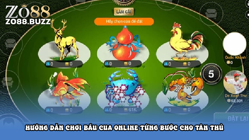 Hướng dẫn chơi bầu cua online từng bước cho tân thủ